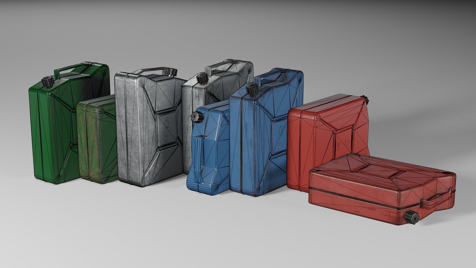 Jerrycan gas can Low-poly 3D model_2