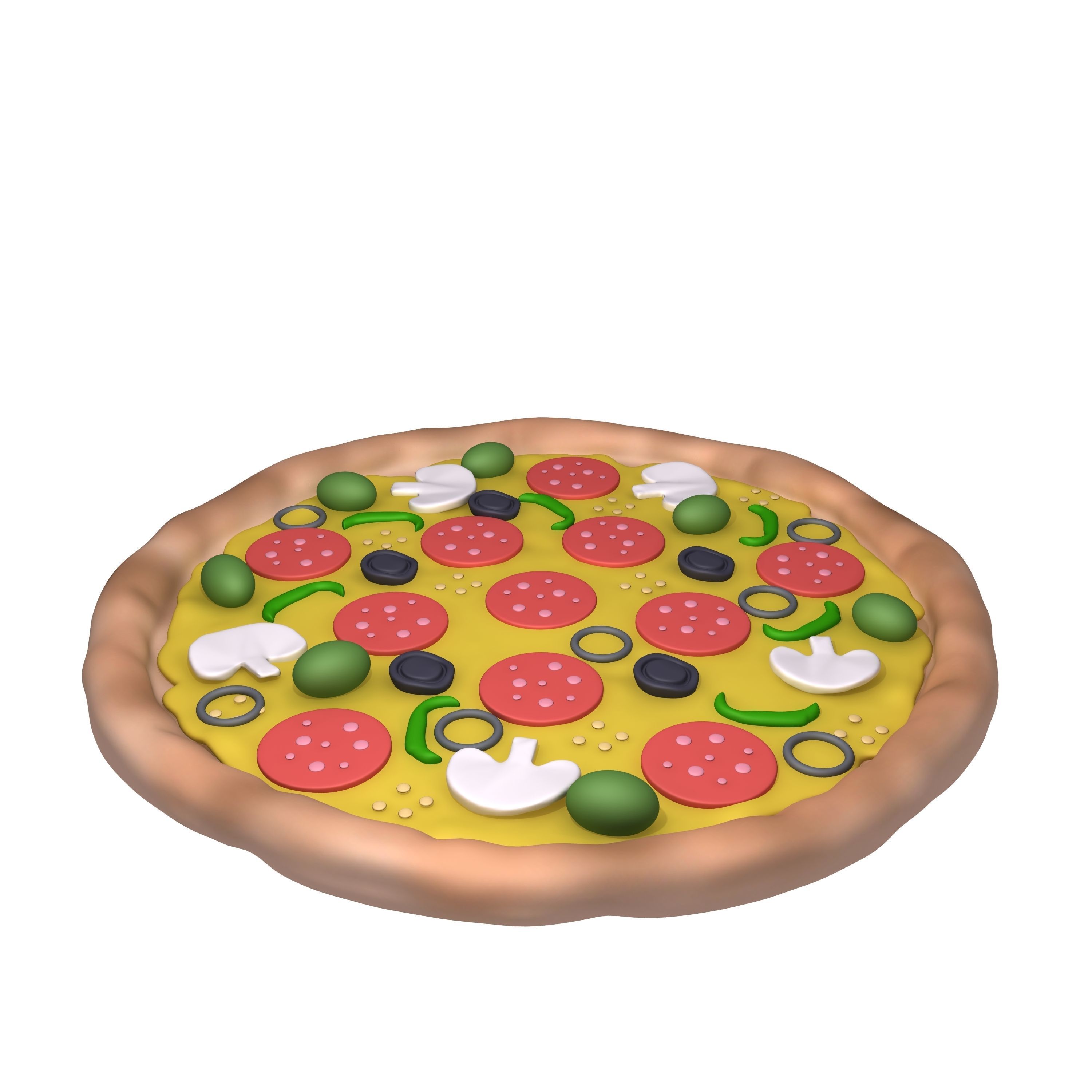 Pizza Cartoon 3D model_1