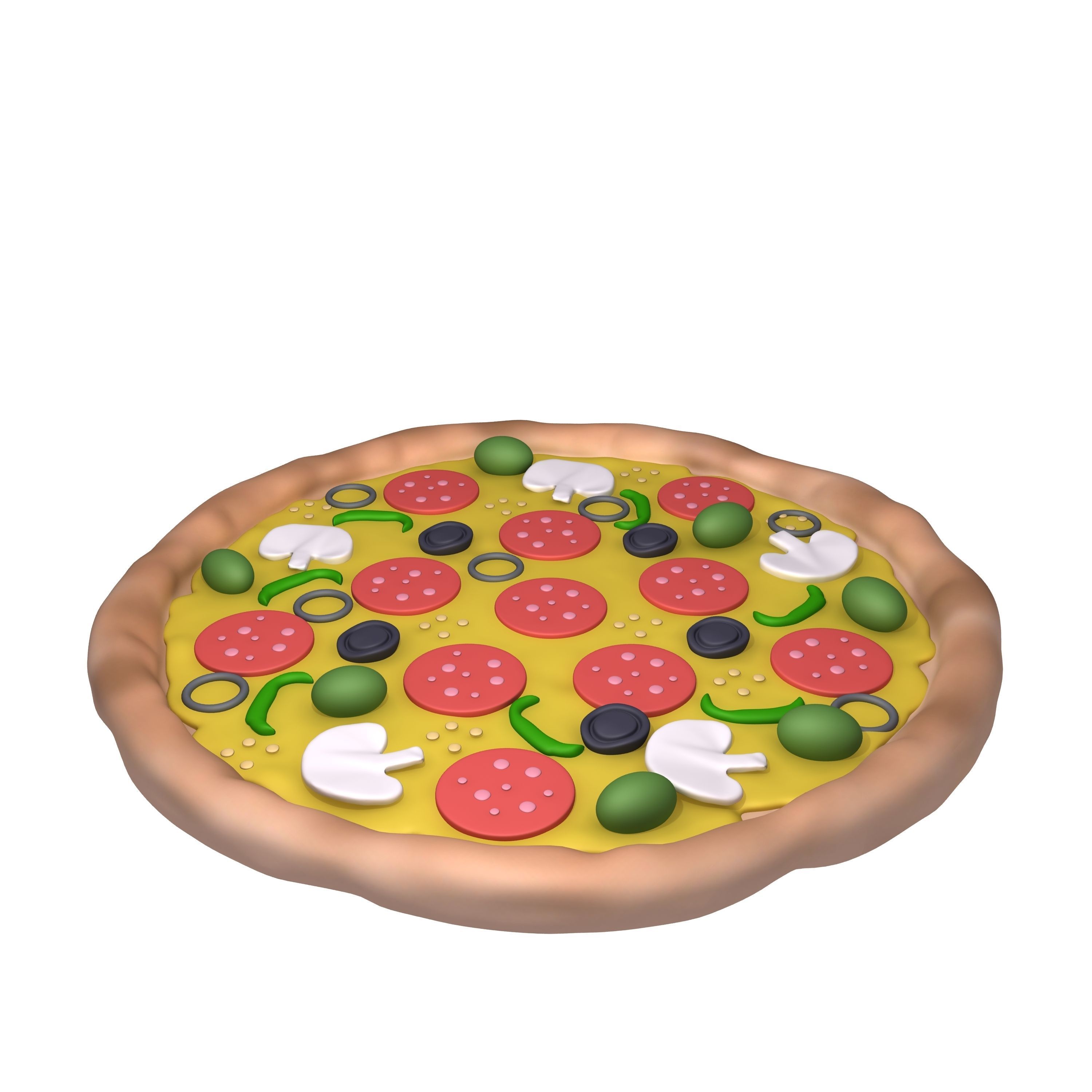Pizza Cartoon 3D model_3