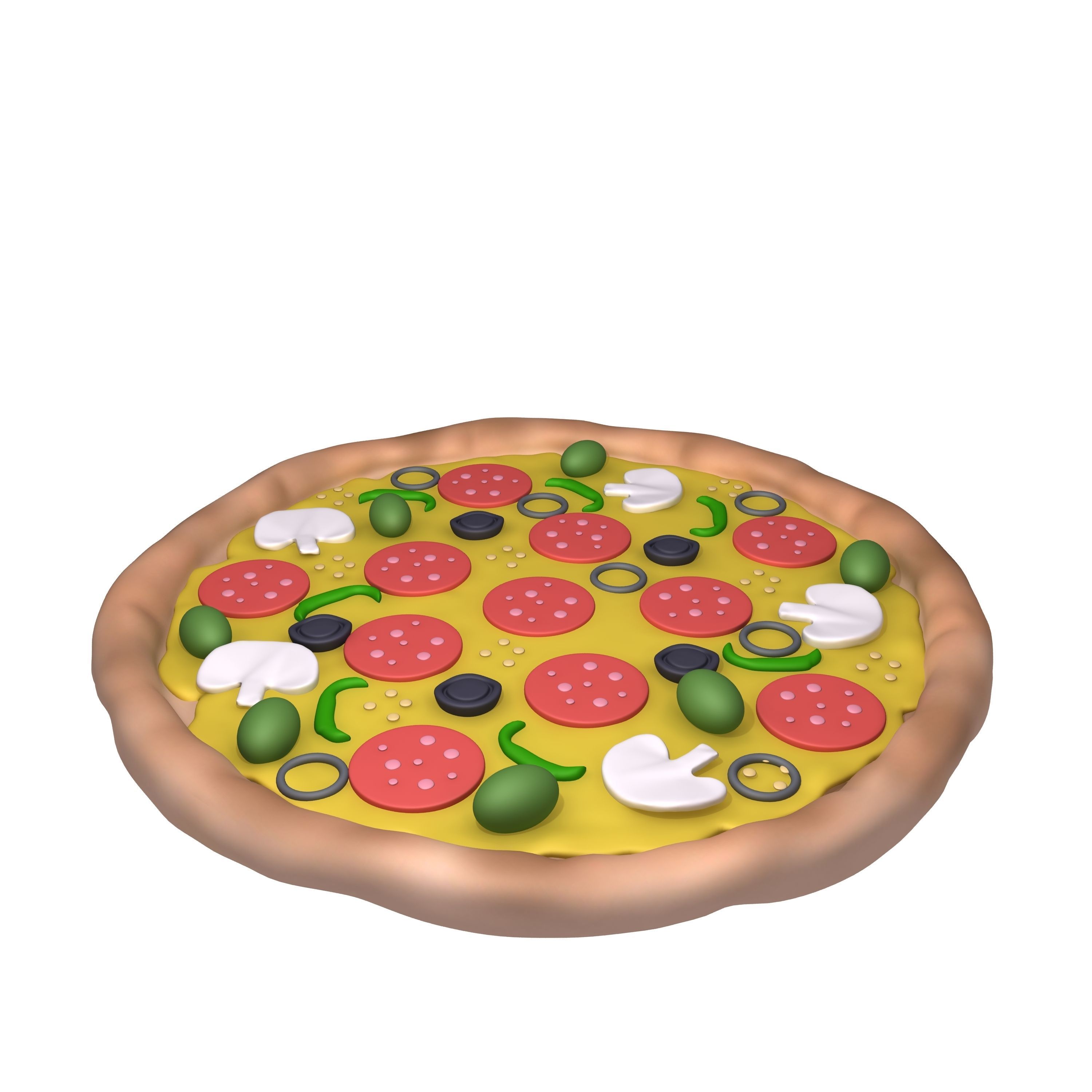 Pizza Cartoon 3D model_2
