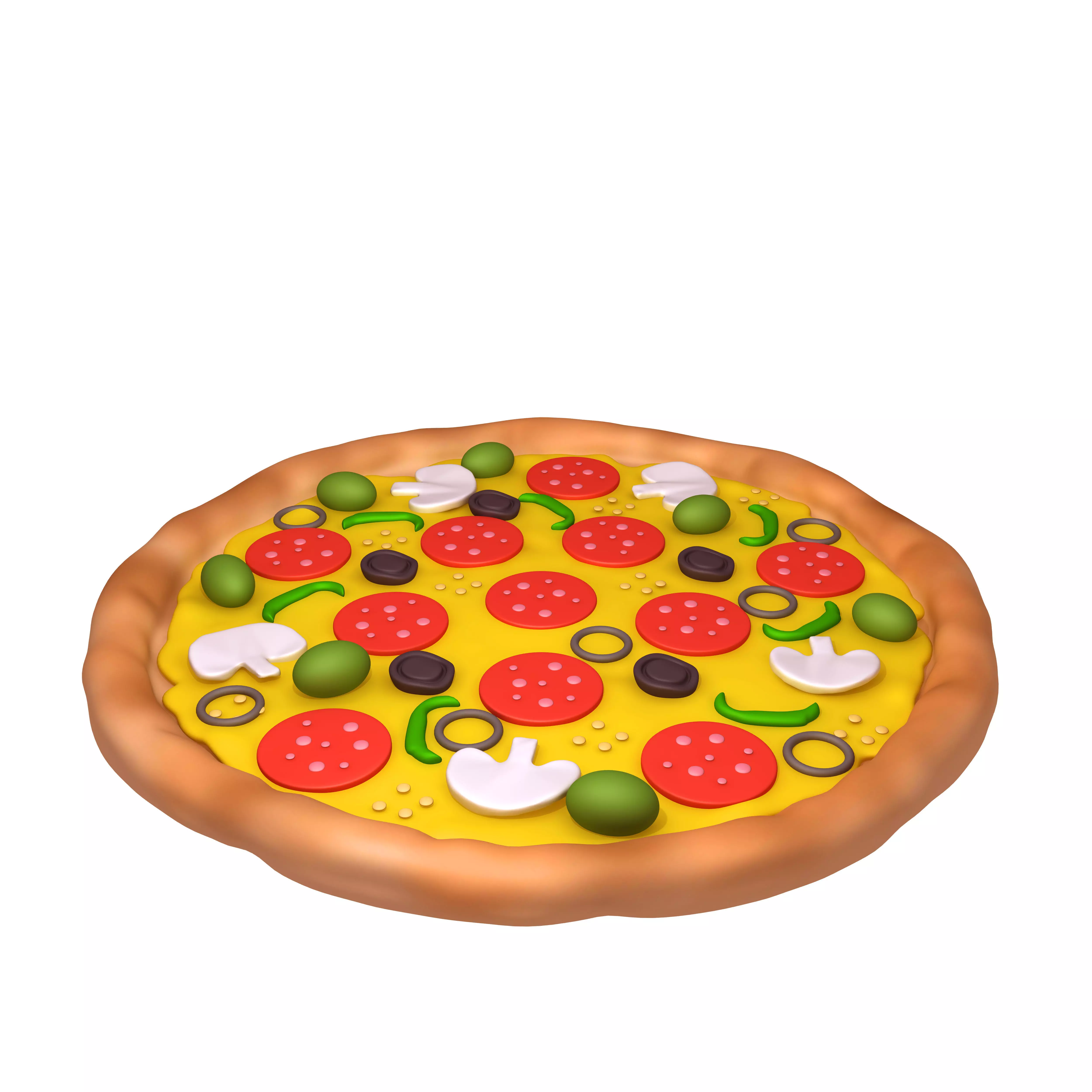 Pizza Cartoon 3D model_0