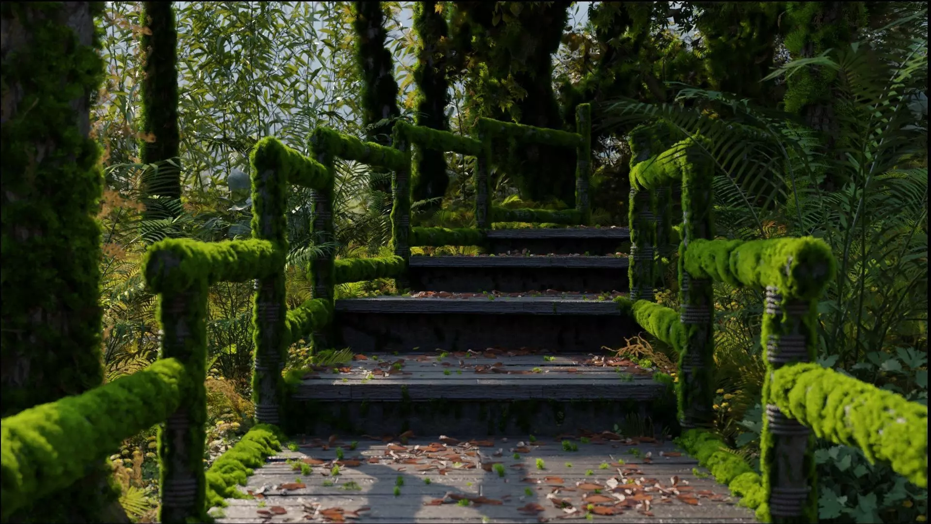 Forest corridor 3D model