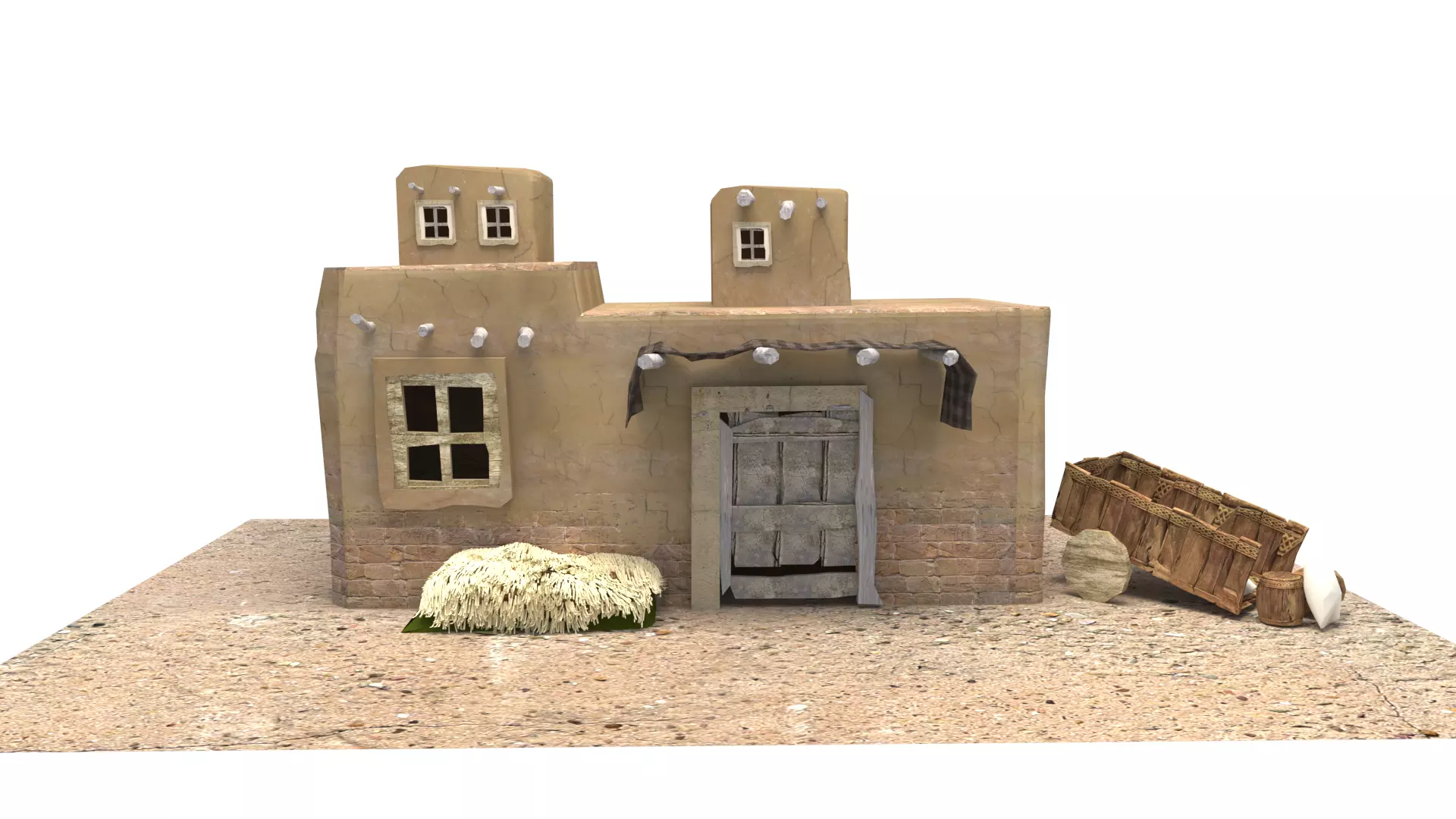 Old arabic house 3D model_0