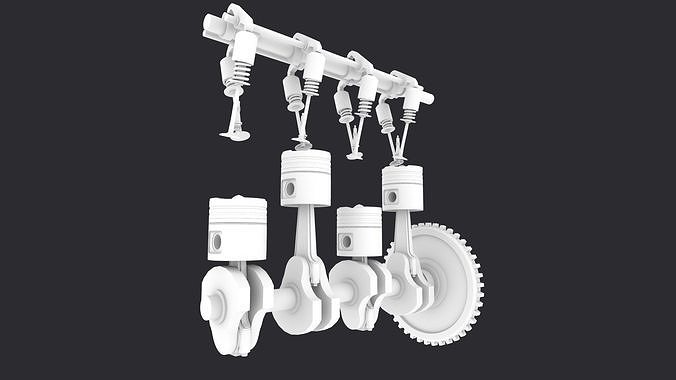 Animated  Piston 3D model