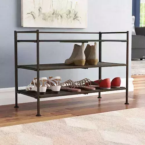 Mocha Pair Stackable Shoe Rack 3D model