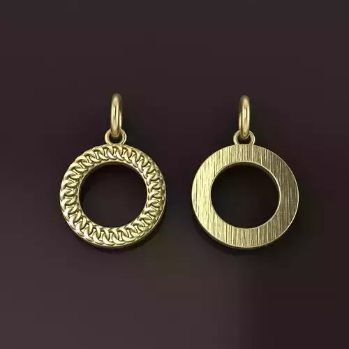Cuban Link Round Hollow Halo Frame Pendant 15MM Diameter