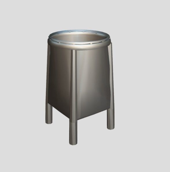 Takinan rattan basket Low-poly 3D model_3