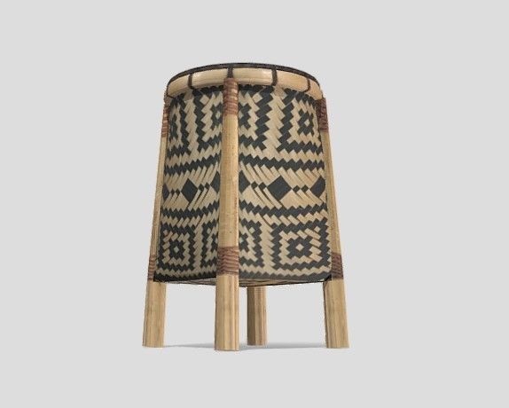 Takinan rattan basket Low-poly 3D model_2