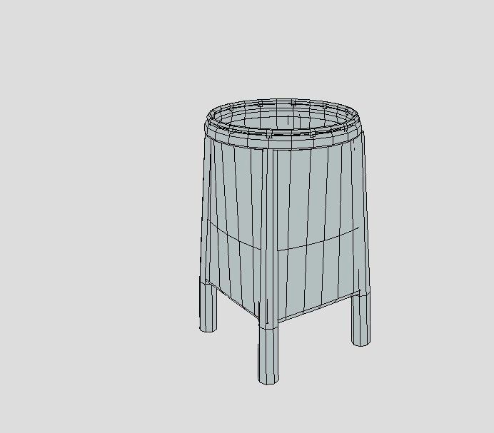 Takinan rattan basket Low-poly 3D model_4