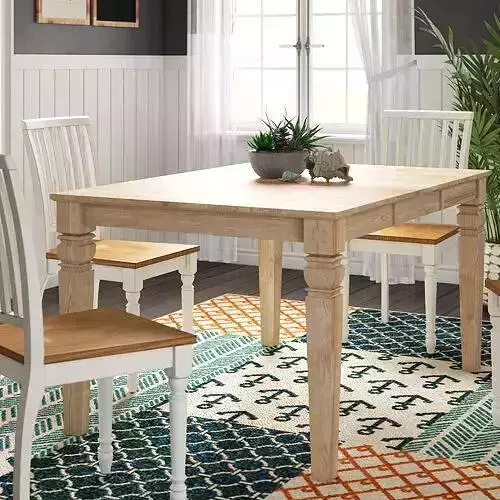 Adams Extendable Butterfly Leaf Rubber Solid Wood Dining Table