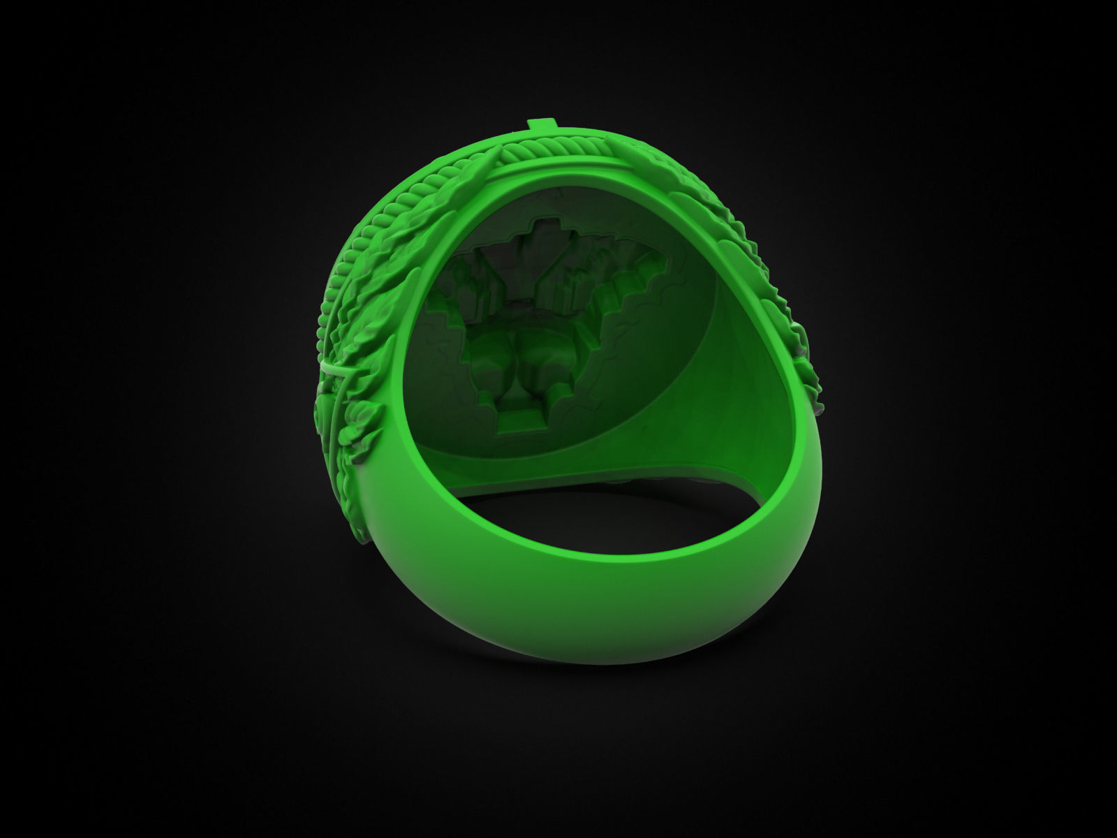 King skull ring 3D print model_12