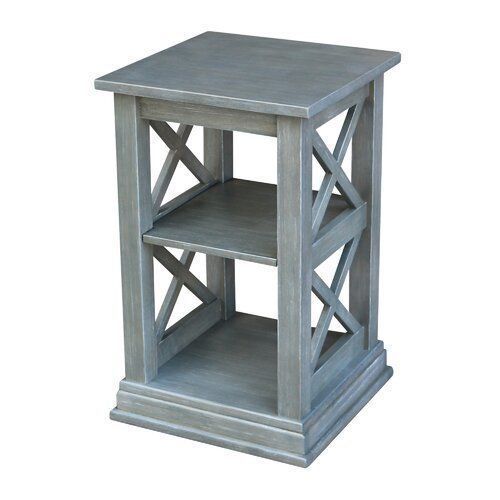 Antique Washed Heather Gray Cosgrave Floor Shelf 3D model_12