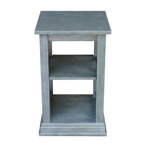 Antique Washed Heather Gray Cosgrave Floor Shelf 3D model_3