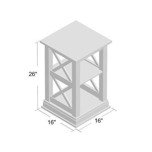 Antique Washed Heather Gray Cosgrave Floor Shelf 3D model_14