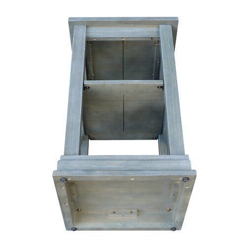 Antique Washed Heather Gray Cosgrave Floor Shelf 3D model_2