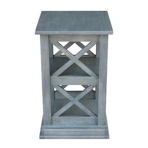 Antique Washed Heather Gray Cosgrave Floor Shelf 3D model_8