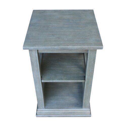 Antique Washed Heather Gray Cosgrave Floor Shelf 3D model_1