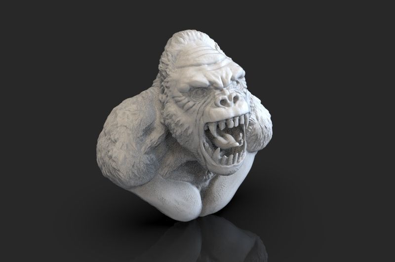 Gorilla bust 3D print model_6