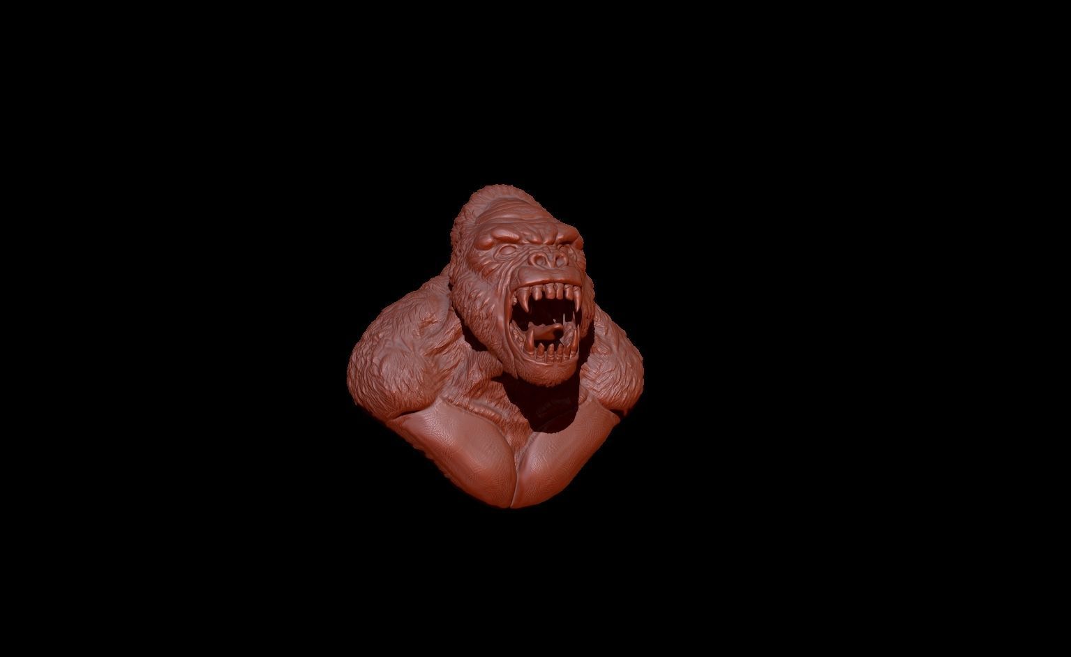 Gorilla bust 3D print model_10