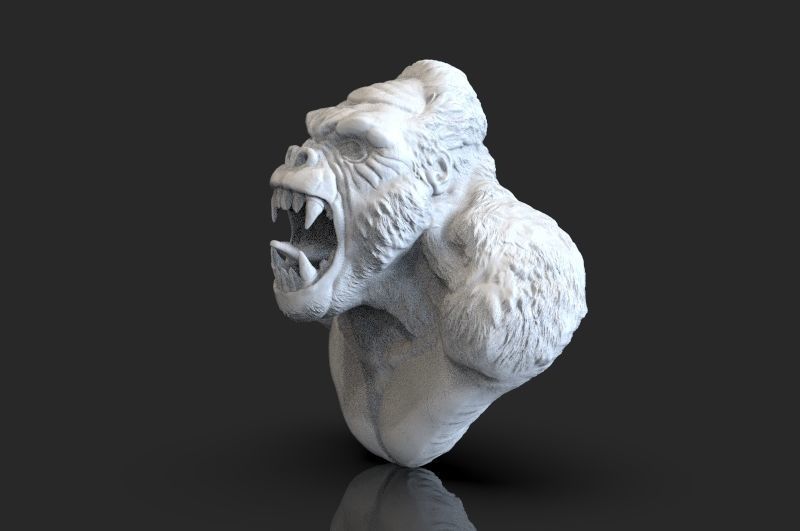 Gorilla bust 3D print model_4
