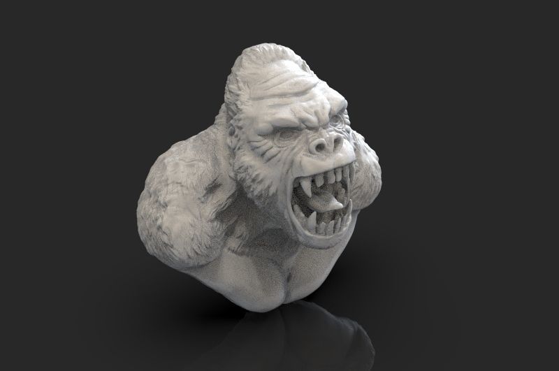 Gorilla bust 3D print model_7