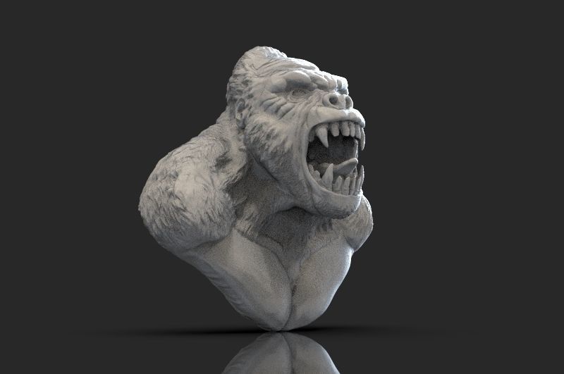 Gorilla bust 3D print model_9