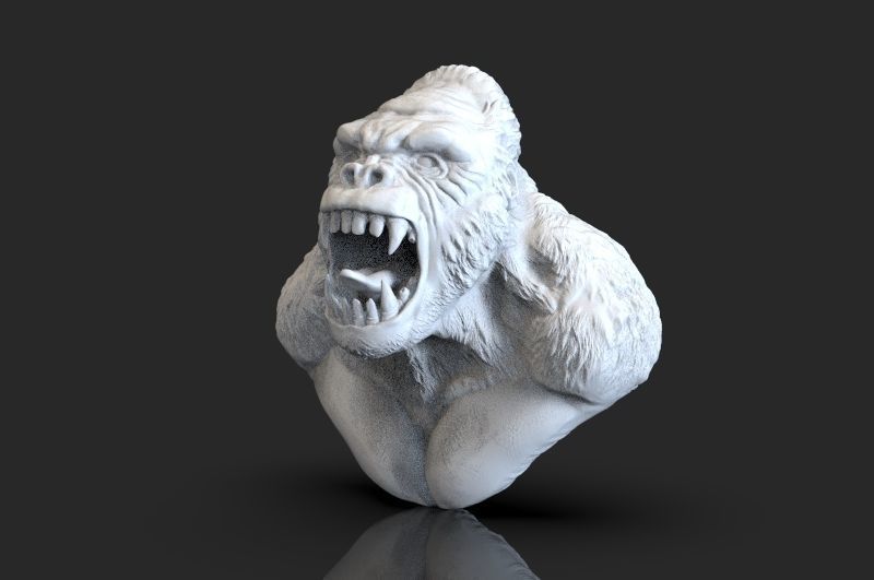 Gorilla bust 3D print model_3