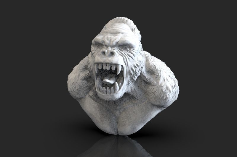Gorilla bust 3D print model_8