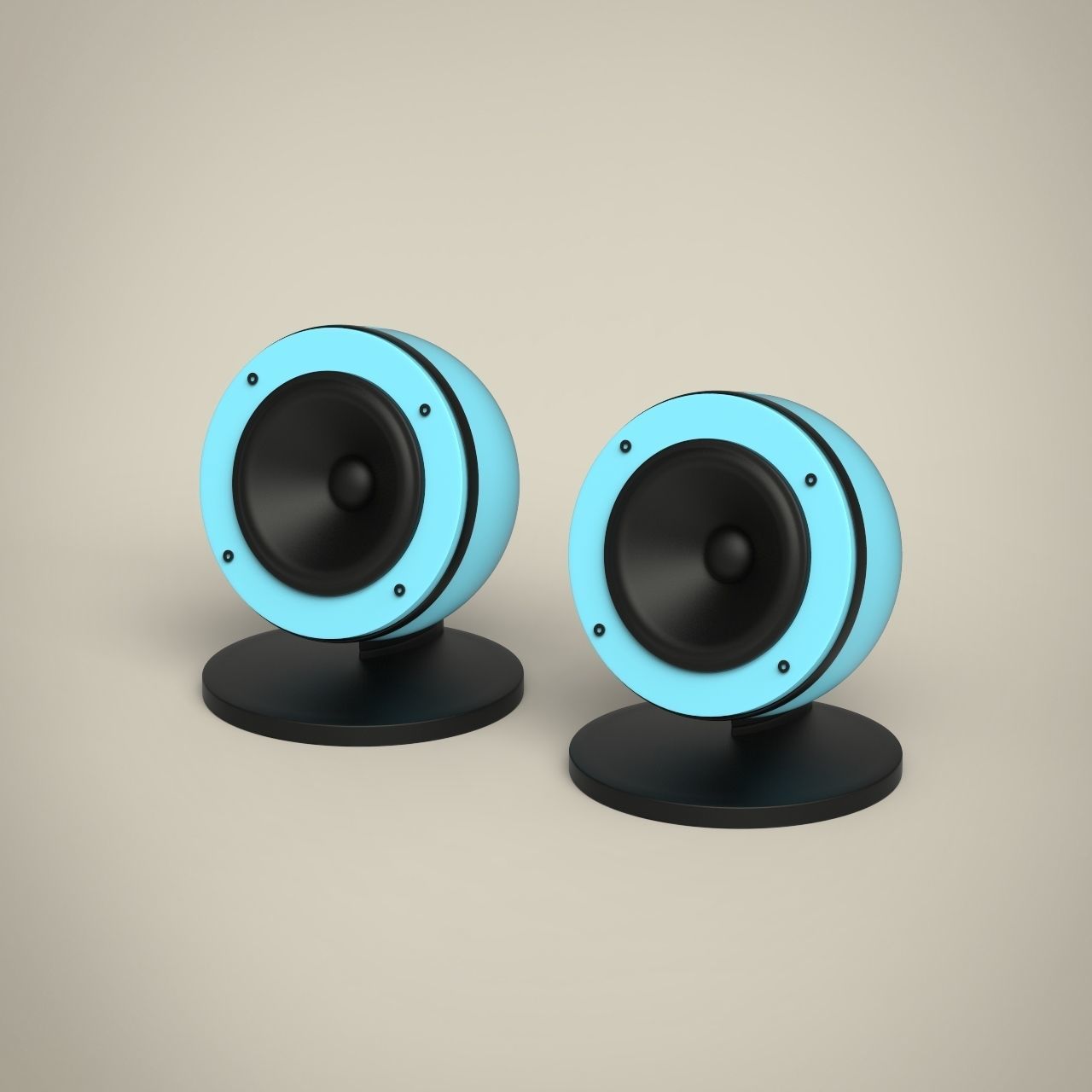 Speakers two 3D model_1