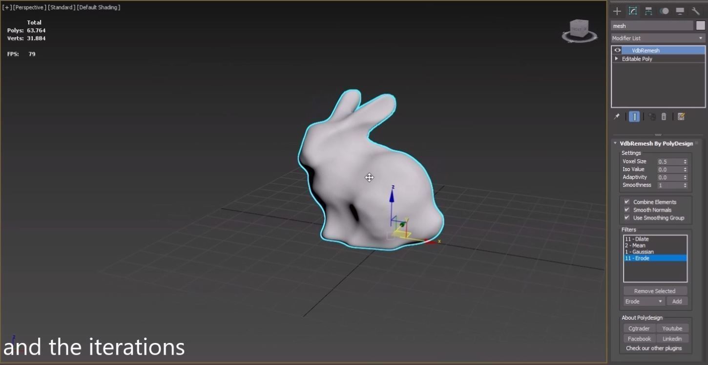 VdbRemesh for 3dsMax Low-poly 3D model_8