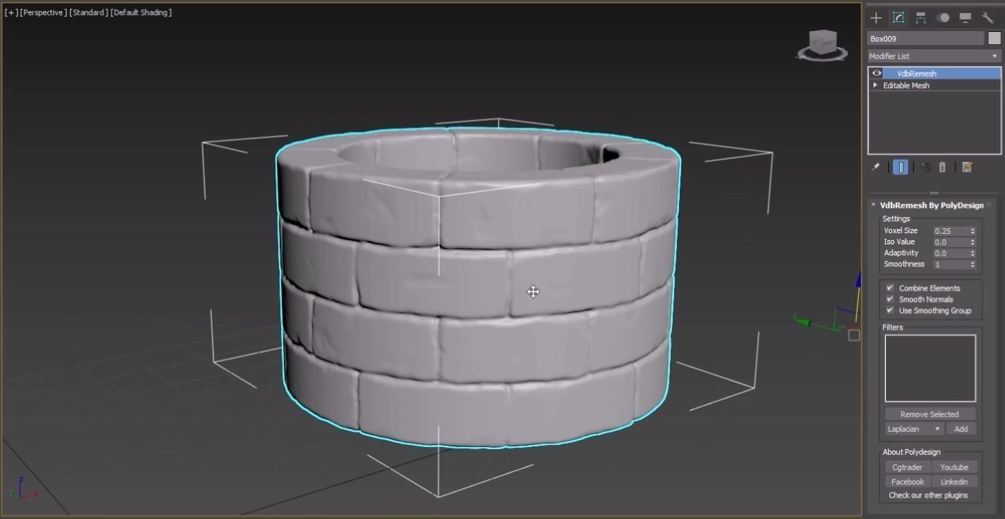 VdbRemesh for 3dsMax Low-poly 3D model_11