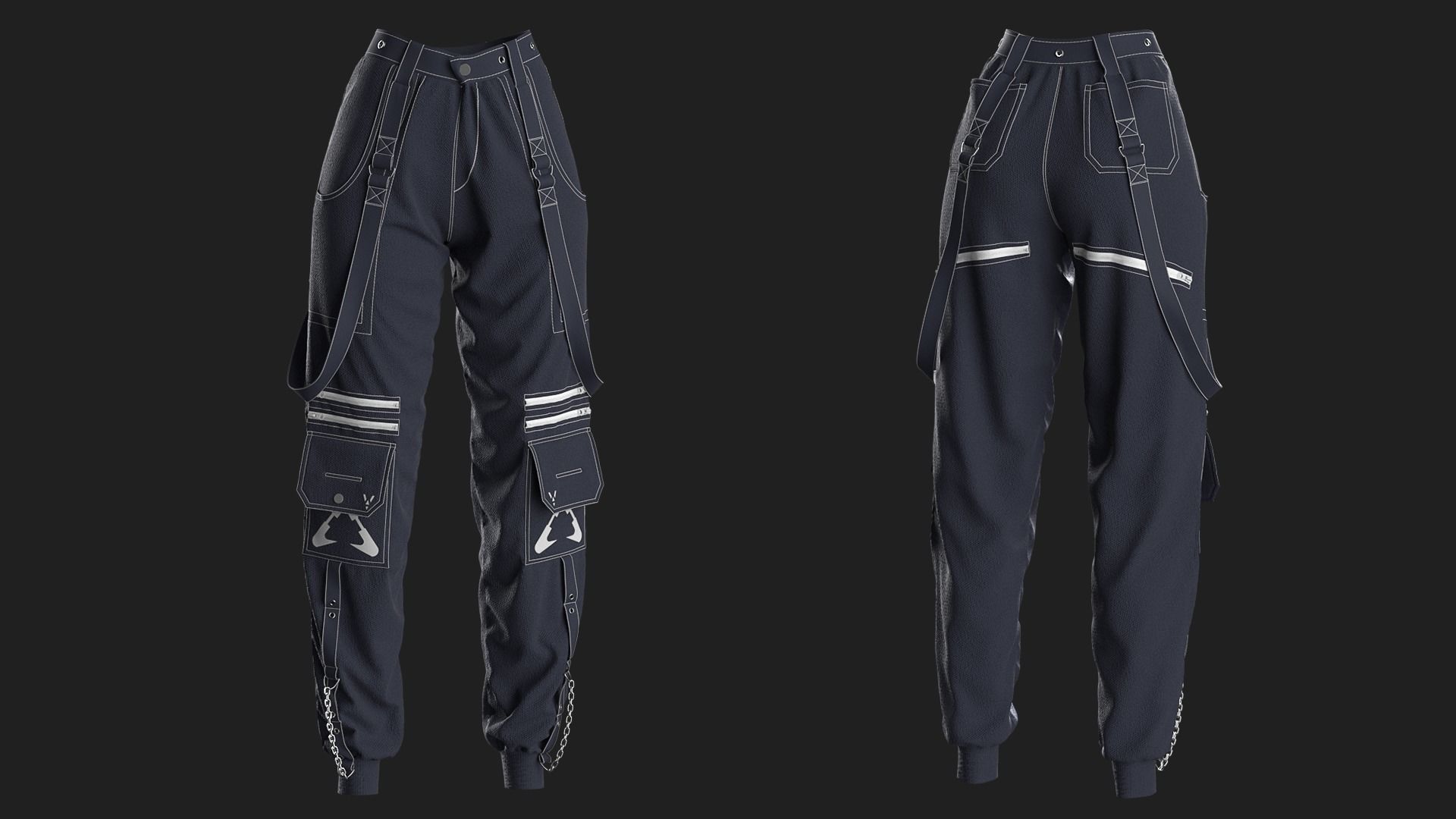 Gothic Female Outfit 3D model_3