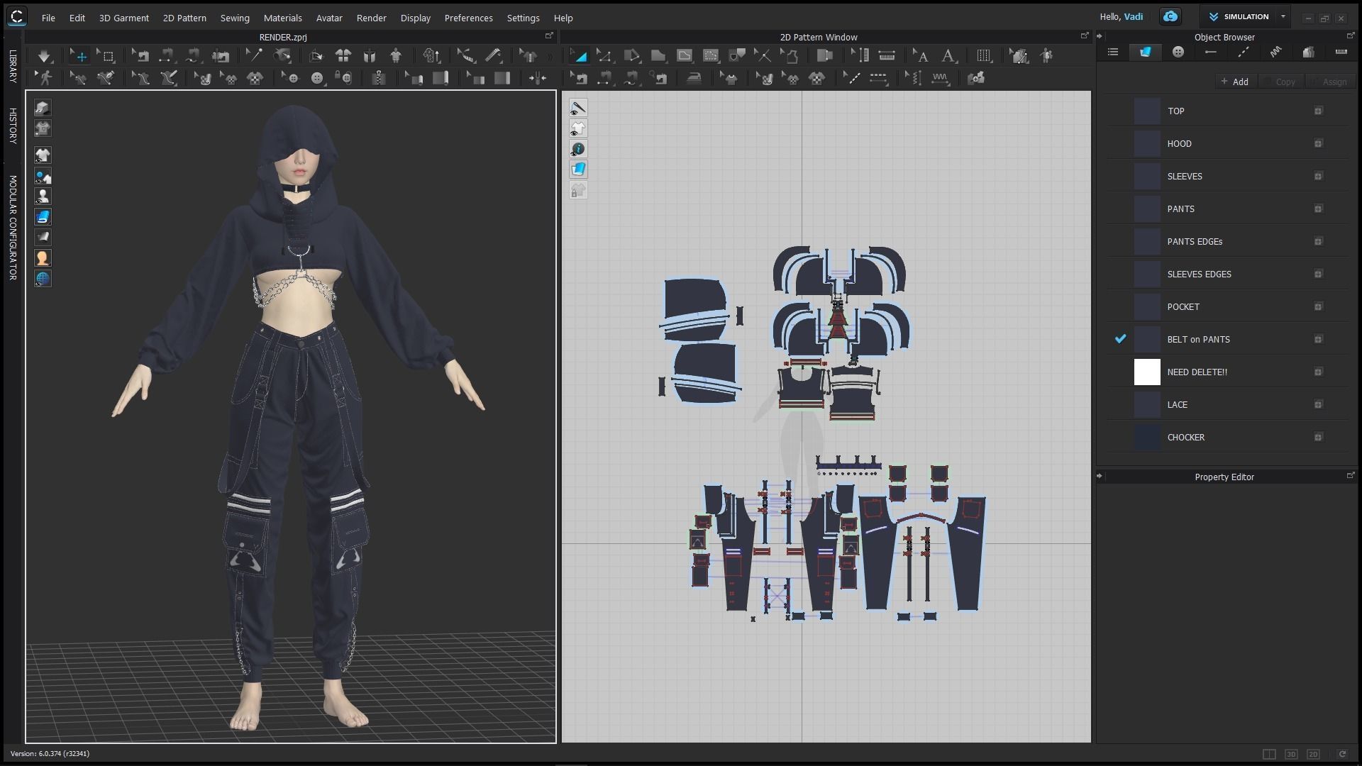 Gothic Female Outfit 3D model_4