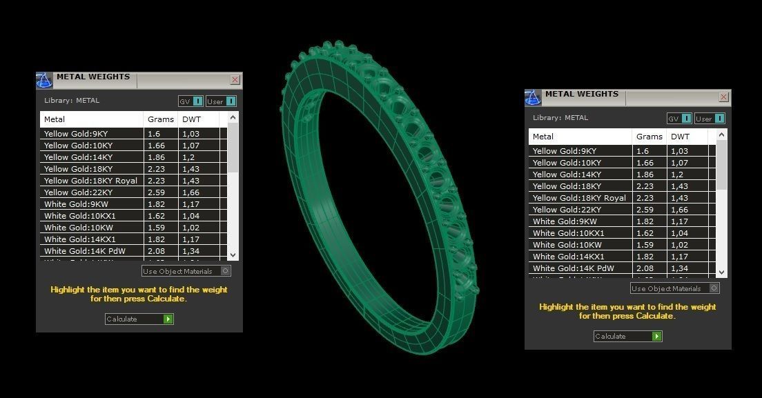 Ring with diamonds and zircon 3D print model 3D print model_5