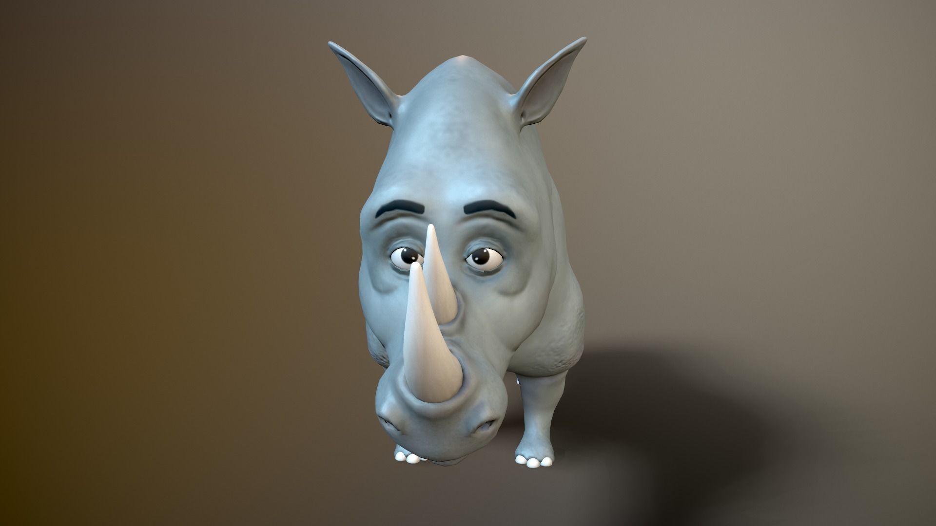 cartoon rhino Low-poly 3D model_8