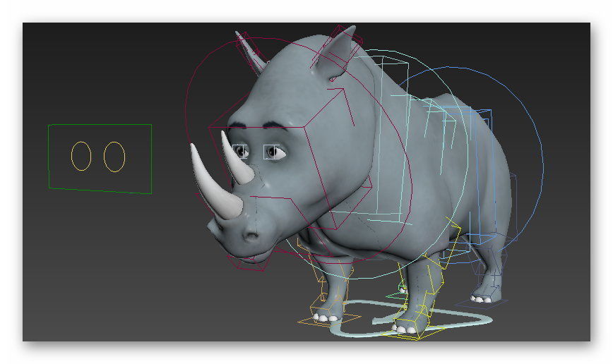 cartoon rhino Low-poly 3D model_15