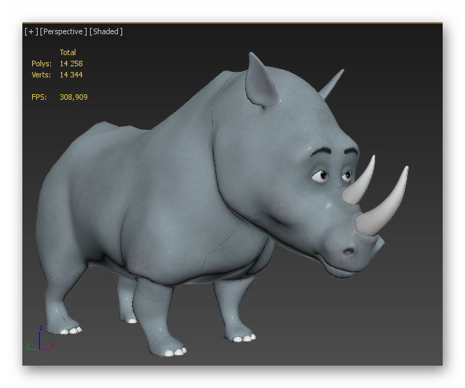 cartoon rhino Low-poly 3D model_14