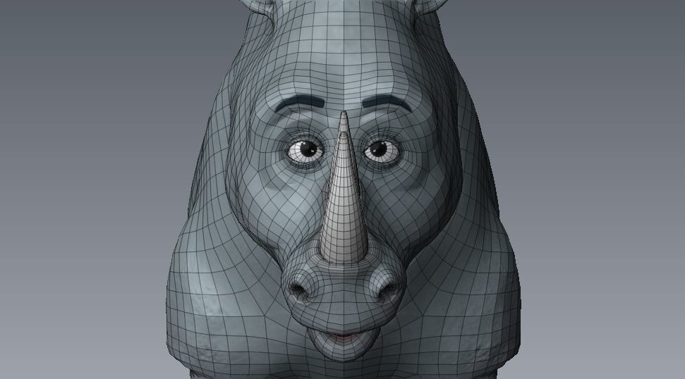 cartoon rhino Low-poly 3D model_13
