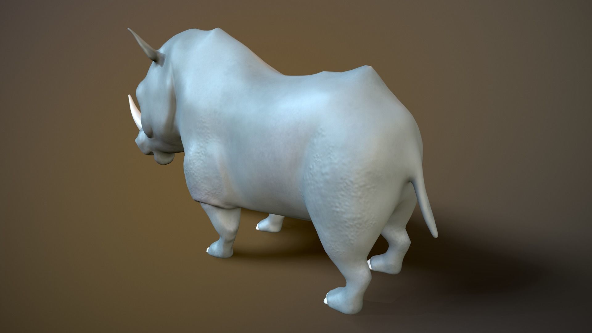 cartoon rhino Low-poly 3D model_5