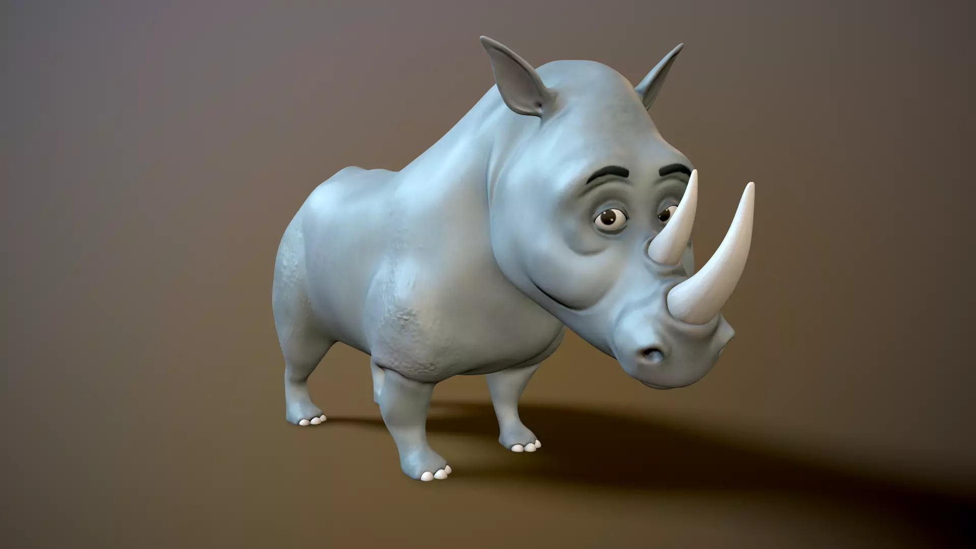 cartoon rhino Low-poly 3D model_0