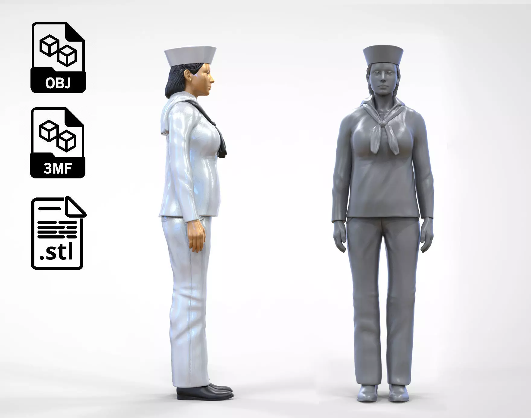 N1 Navy Reserve Enlisted Sailor Woman 3D print model