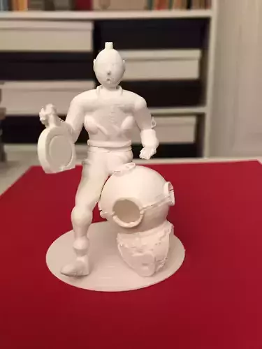 Tintin in diving suit 3D print model