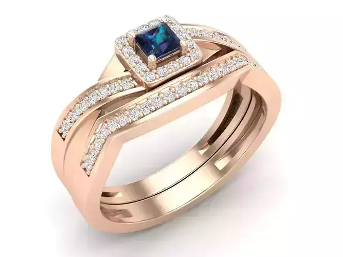 Diamond jewelry ring and band for woman