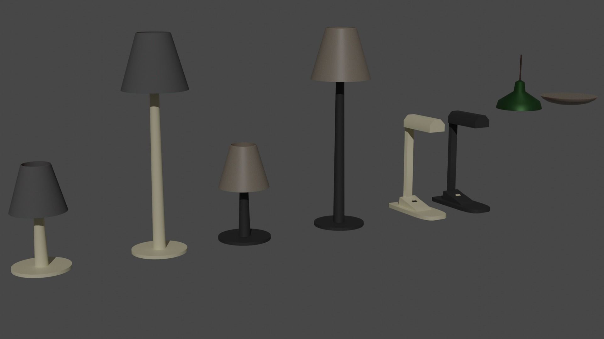 Low poly furniture pack Low-poly 3D model_11