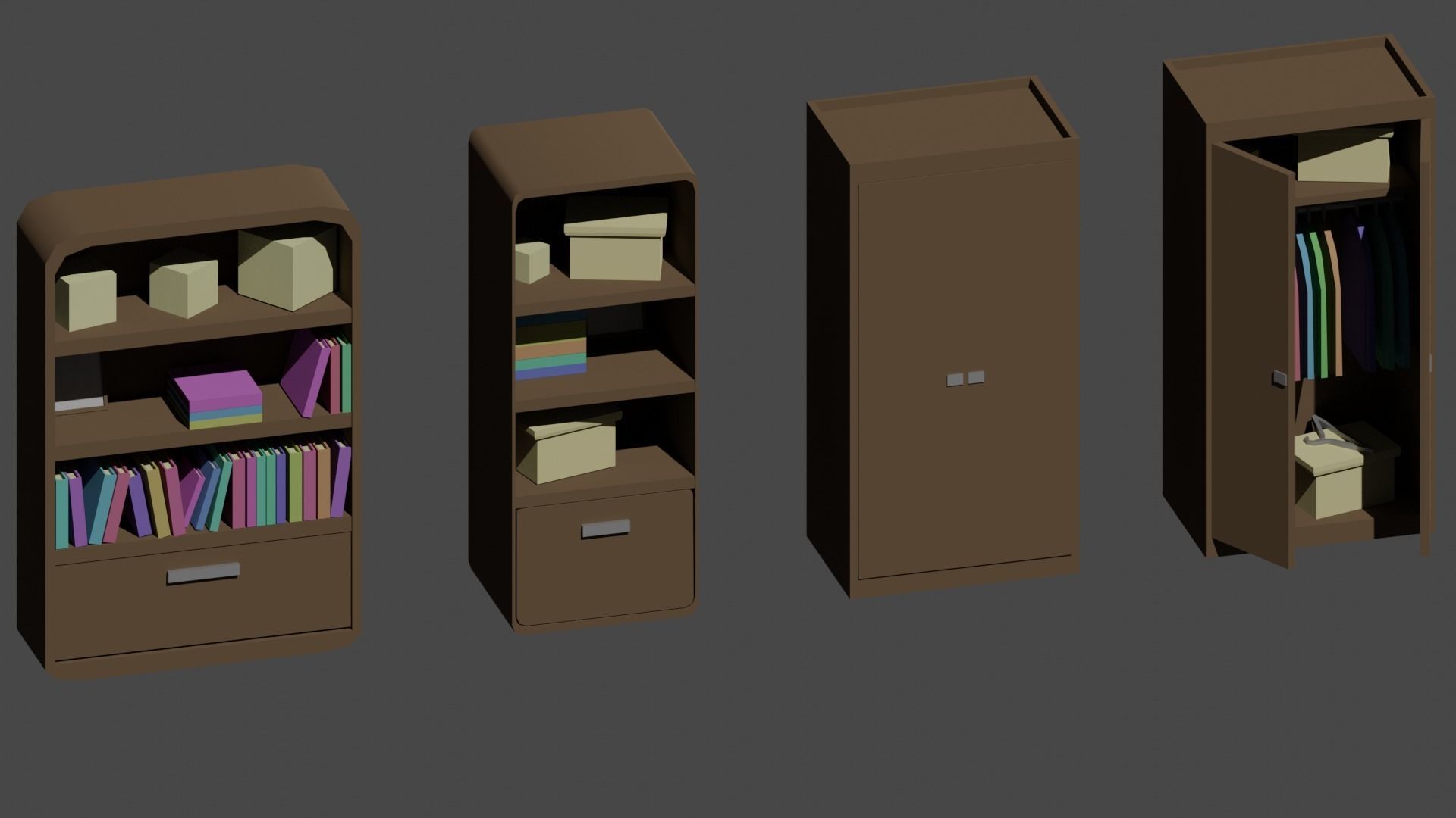 Low poly furniture pack Low-poly 3D model_8