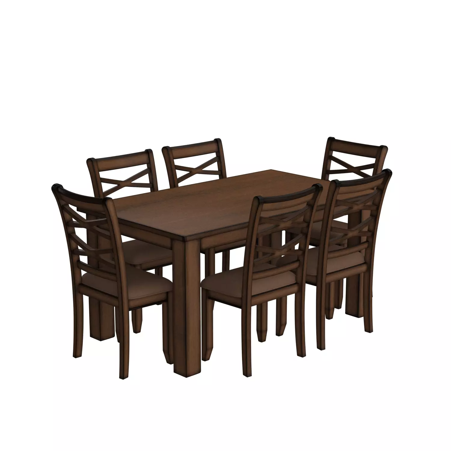 Diner Table Chair Set 3D model_0