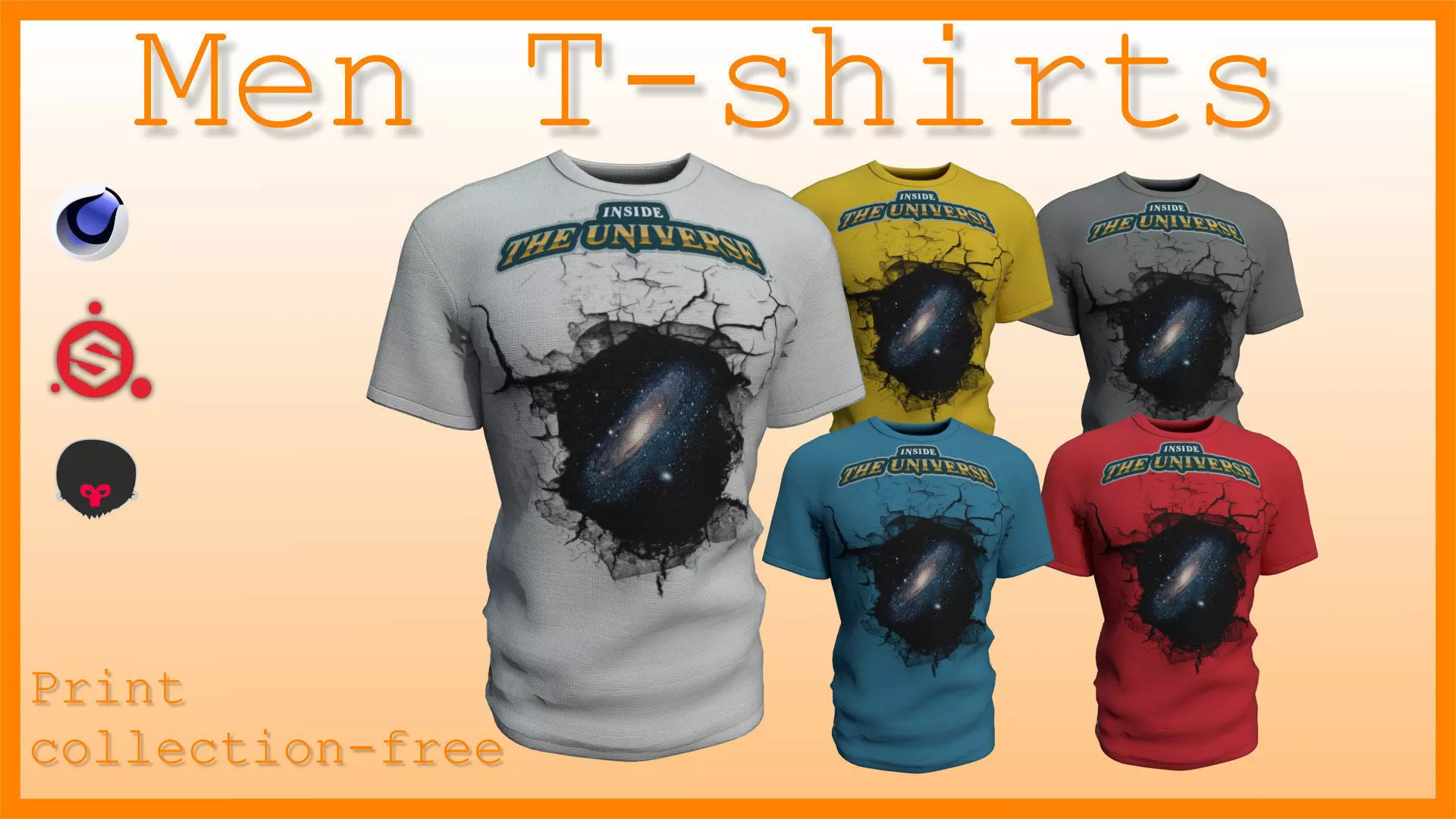 Men T-shirt set-free Free 3D model