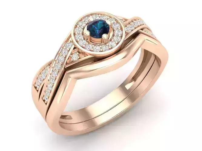 Diamond jewelry ring and band for woman