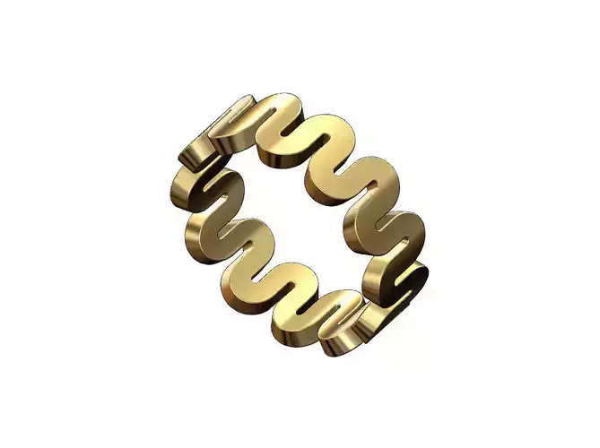 Simple serpentine pattern band US size 4to11