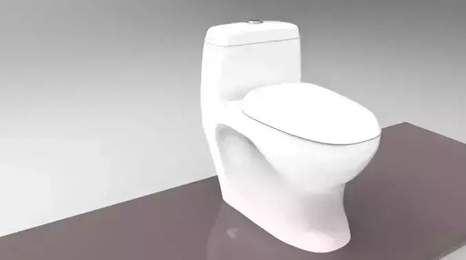 3d toilet on table